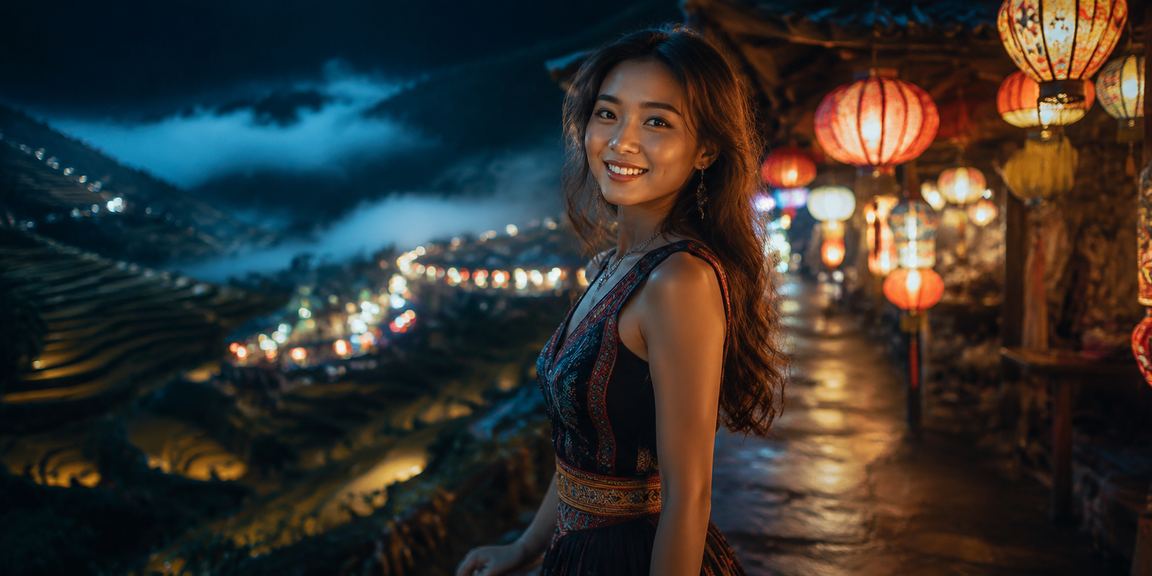 Không khí chợ đêm Sa Pa với người dùng trẻ sử dụng điện thoại truy cập nền tảng cá cược trực tuyến